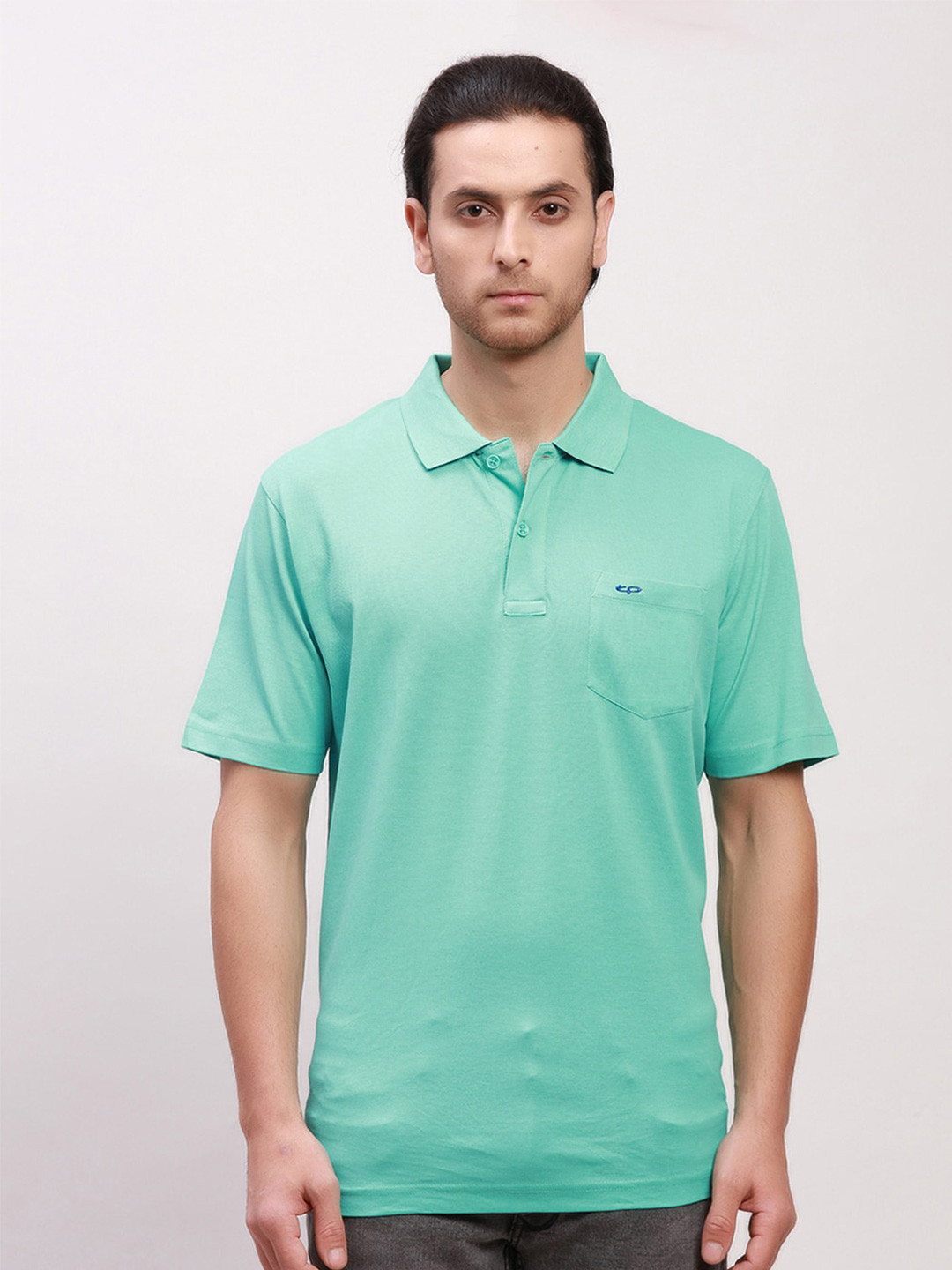 

ColorPlus Polo Collar Short Sleeves Cotton T-shirt, Green