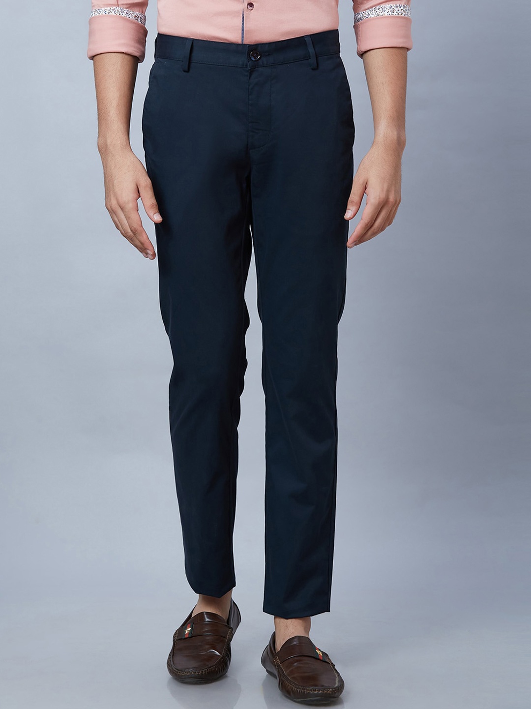 

Park Avenue Men Slim Fit Mid-Rise Cotton Formal Trouser, Blue