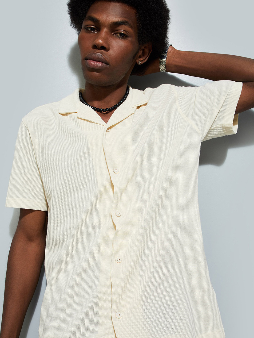 

max URB_N Knitted Resort Shirt, Beige