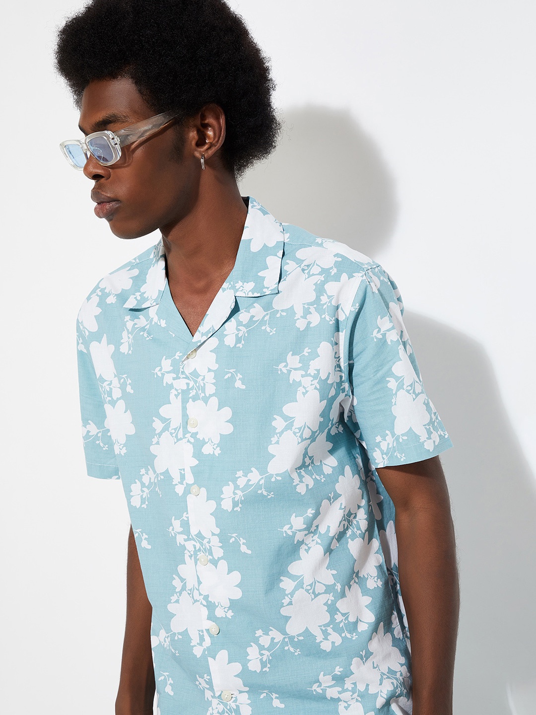 

max URB_N Regular Fit Printed Resort Shirt, Blue