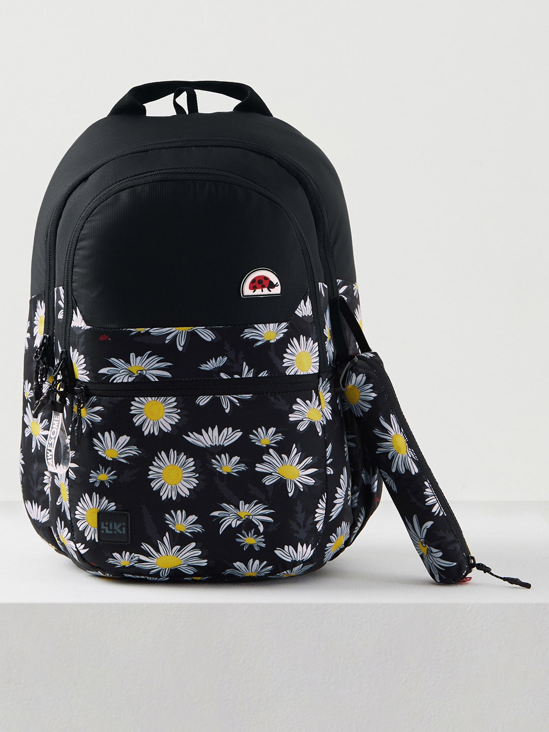 

Wildcraft Kids Floral Printed Backpack, Black