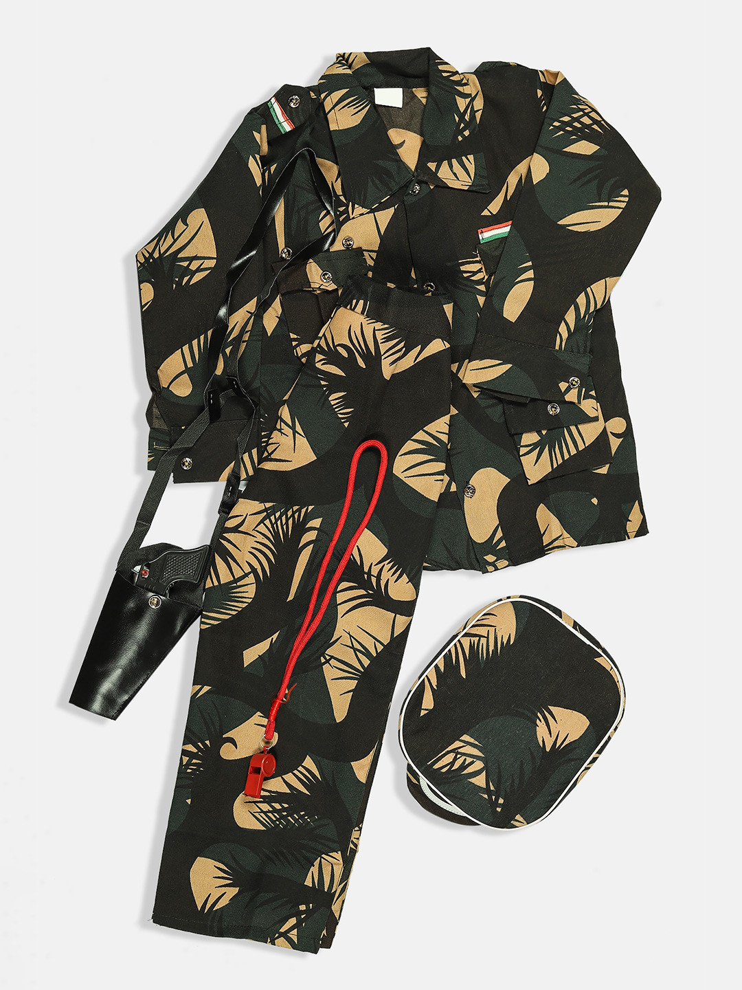 

BAESD Kids Military Printed Shirt With Trousers, Green