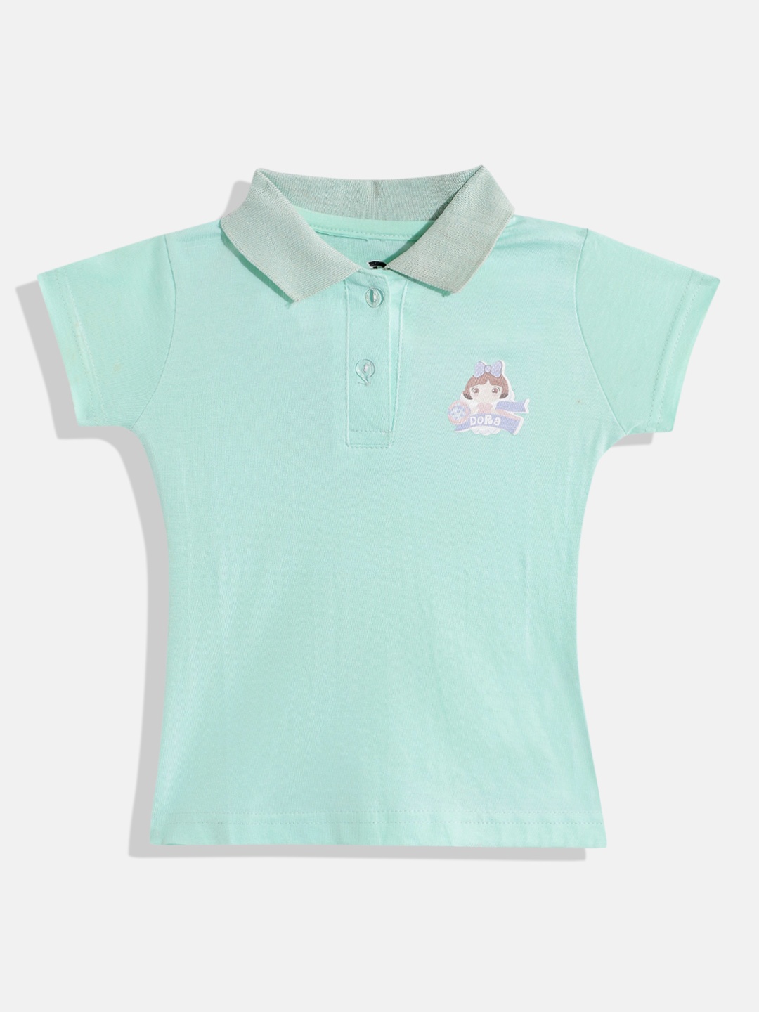 

Eteenz Girls Dora Polo Collar Premium Cotton T-shirt, Sea green