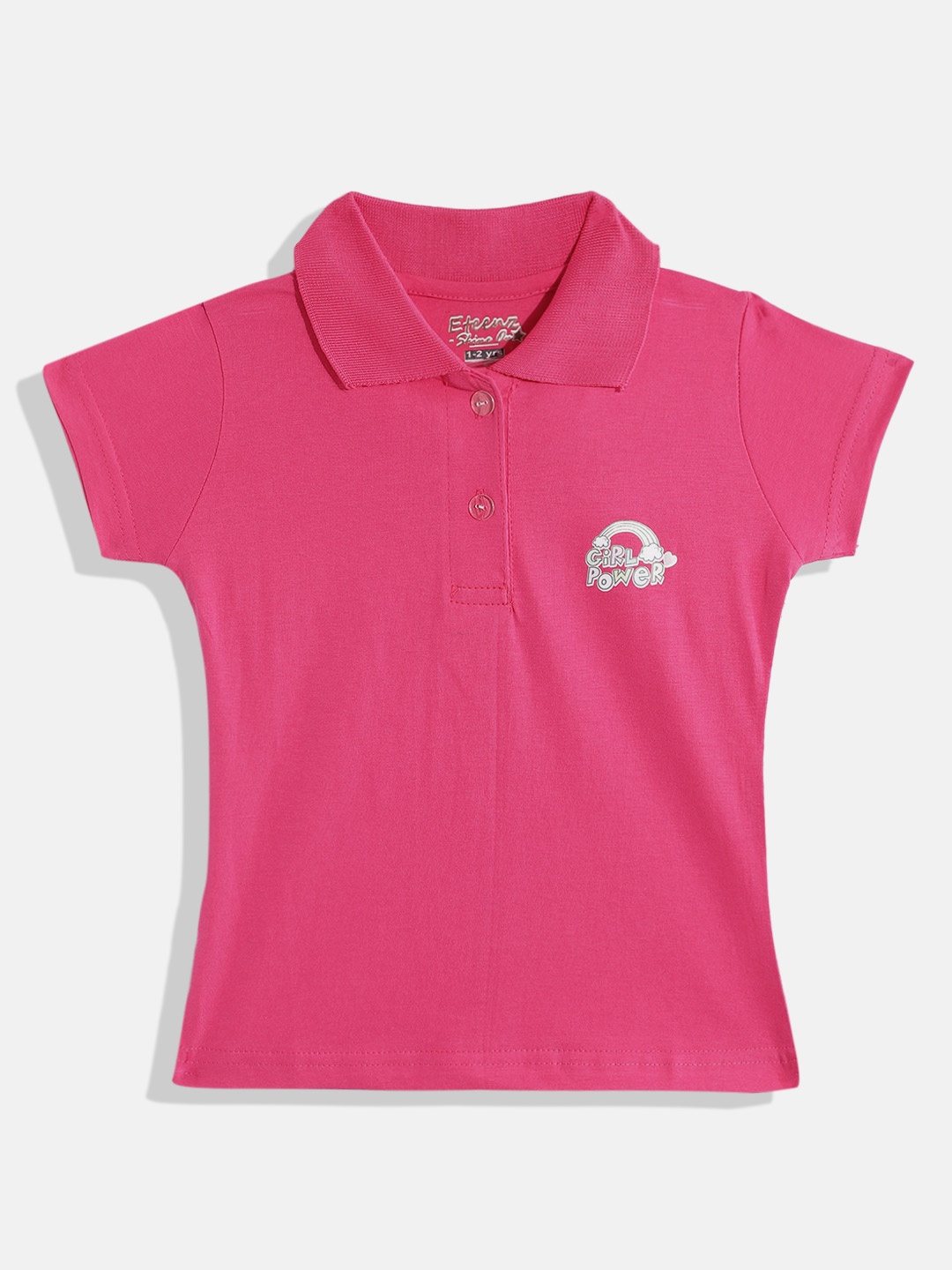 

Eteenz Girls Polo Collar Premium Cotton T-shirt, Fuchsia