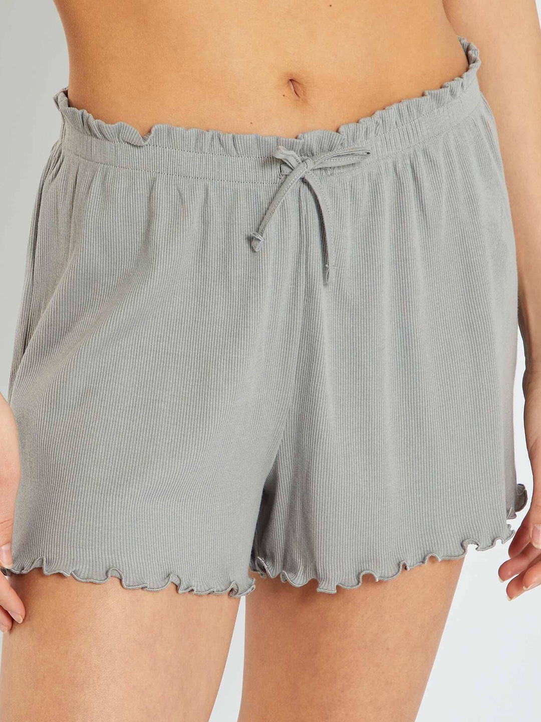 

KIABI Women Ribbed Lounge Shorts, Grey
