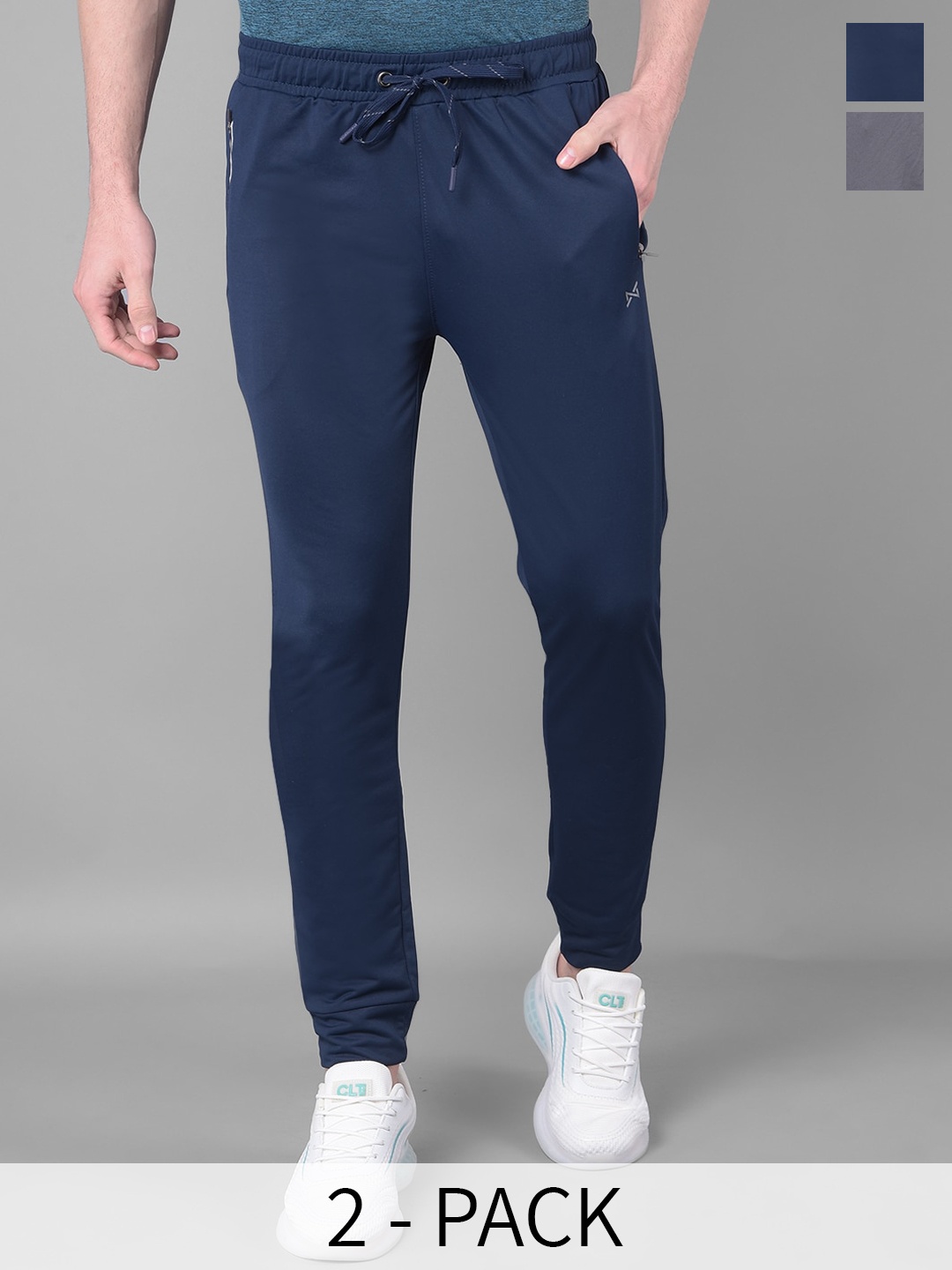 

Force NXT Men Pack Of 2 Anti-Viral Anti-Odour Cool Sports Joggers, Navy blue