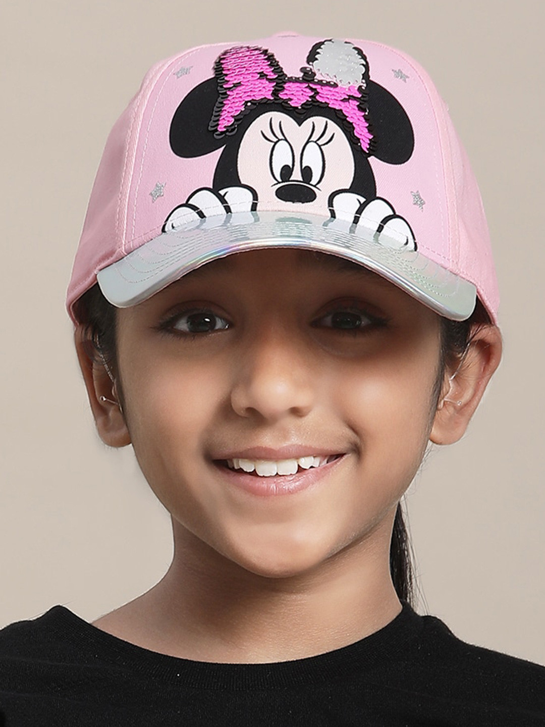 

Kids Ville Girls Mickey & Friends Printed Baseball Caps, Pink