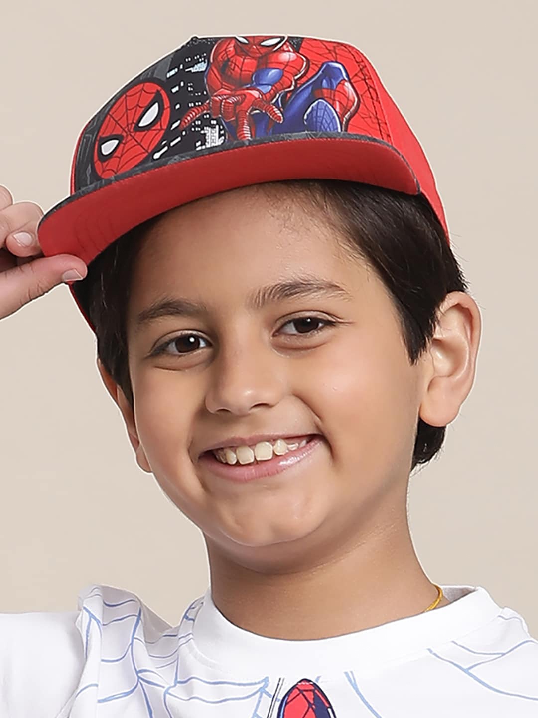 

Kids Ville Boys Spiderman Printed Baseball Cap, Red