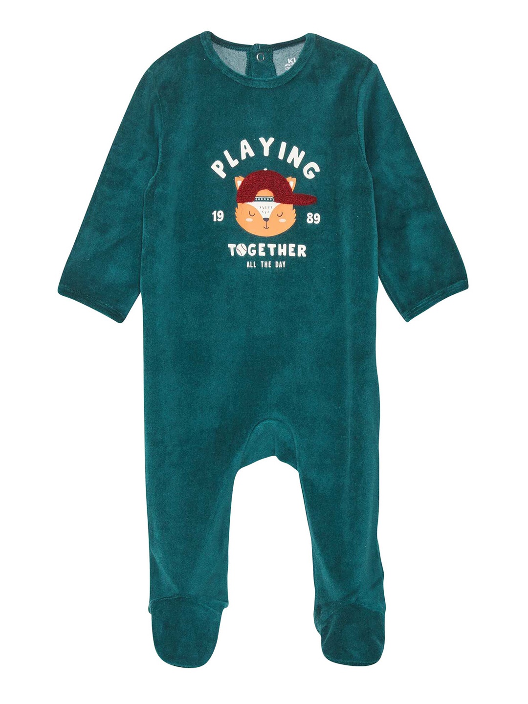 

KIABI Boys Typography Printed Sleepsuit, Green