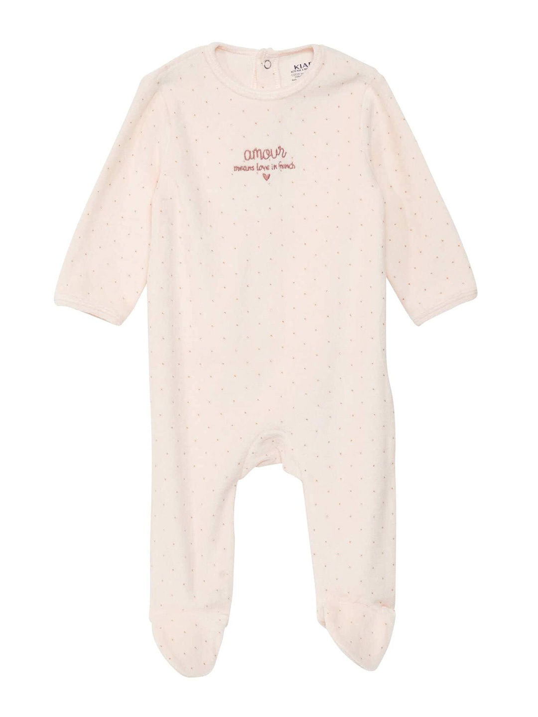 

KIABI Infant Girls Micro Ditsy Printed Sleepsuit, Beige