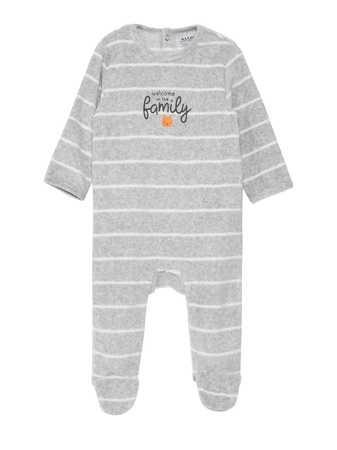 

KIABI Printed Cotton Sleepsuit, Grey