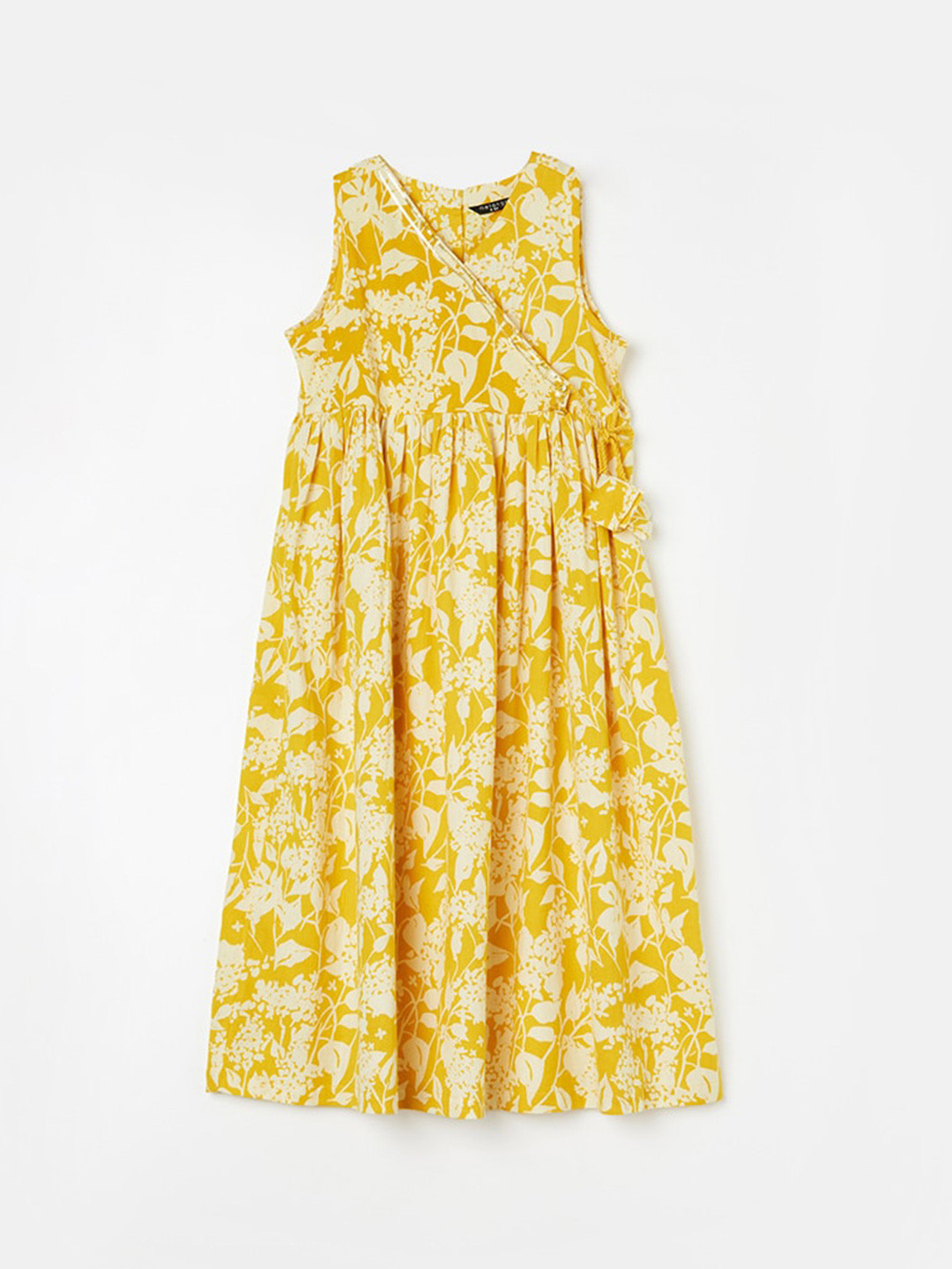 

Melange by Lifestyle Girls Floral V-Neck Printed A-Line Dress, Yellow