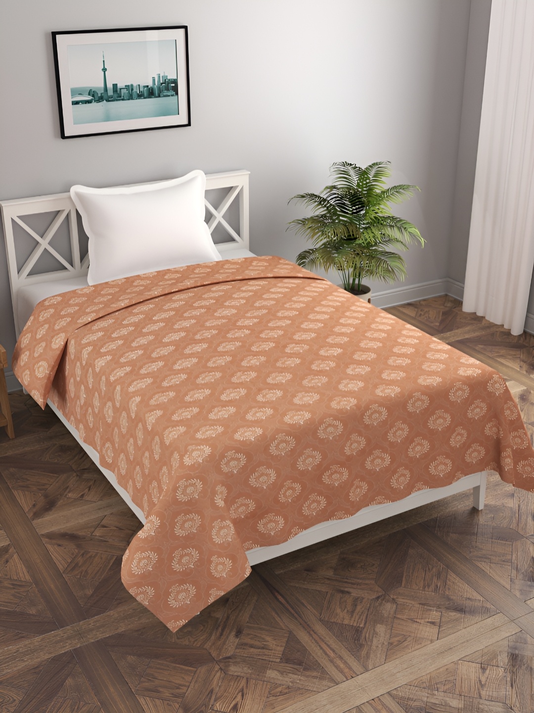 

MORADO Brown Printed Single Duvet Cover
