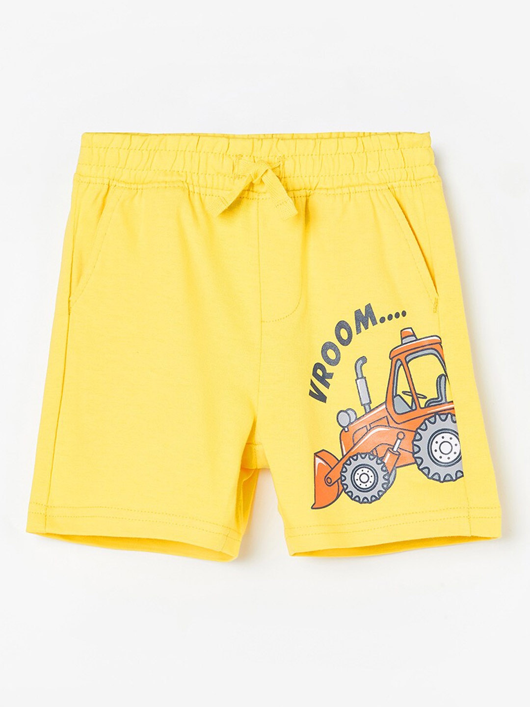 Juniors by Lifestyle Boys Graphic Printed Pure Cotton Shorts, Yellow