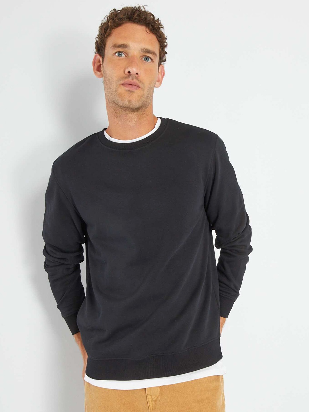

KIABI Woollen Ribbed Pullover Sweater, Black