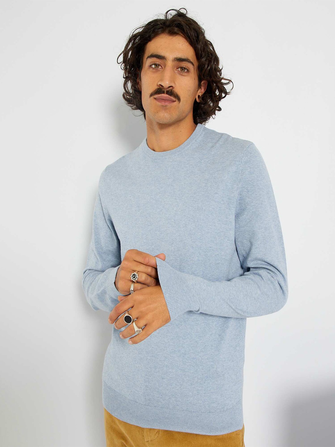 

KIABI Round Neck Woollen Pullover Sweater, Blue
