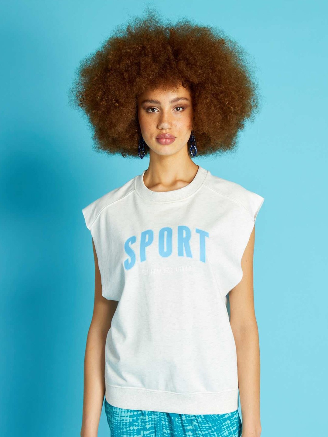 

KIABI Printed Sleeveless T-shirt, Grey
