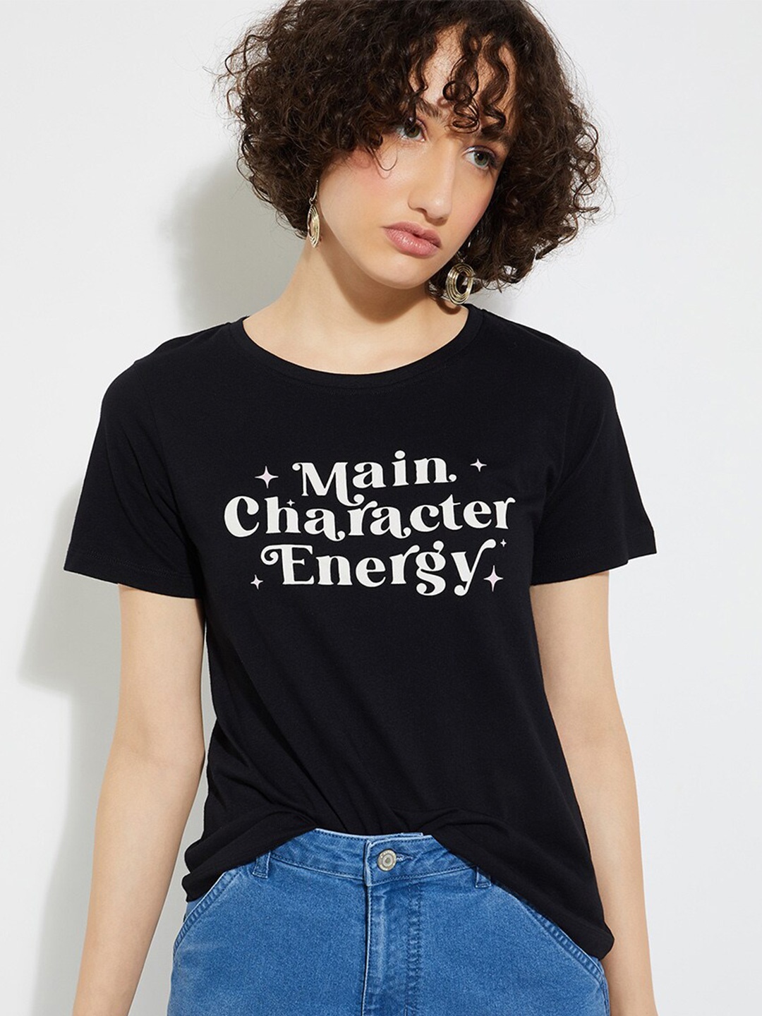 

max URB_N Typography Printed T-shirt, Black