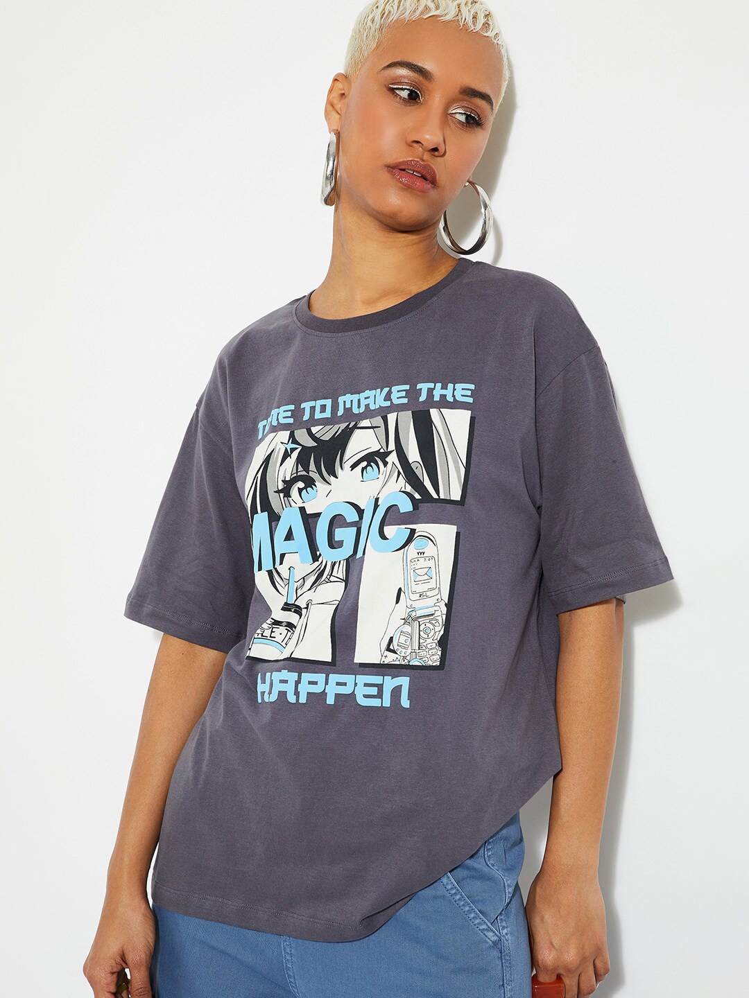 

max URB_N Graphic Printed T-shirt, Grey