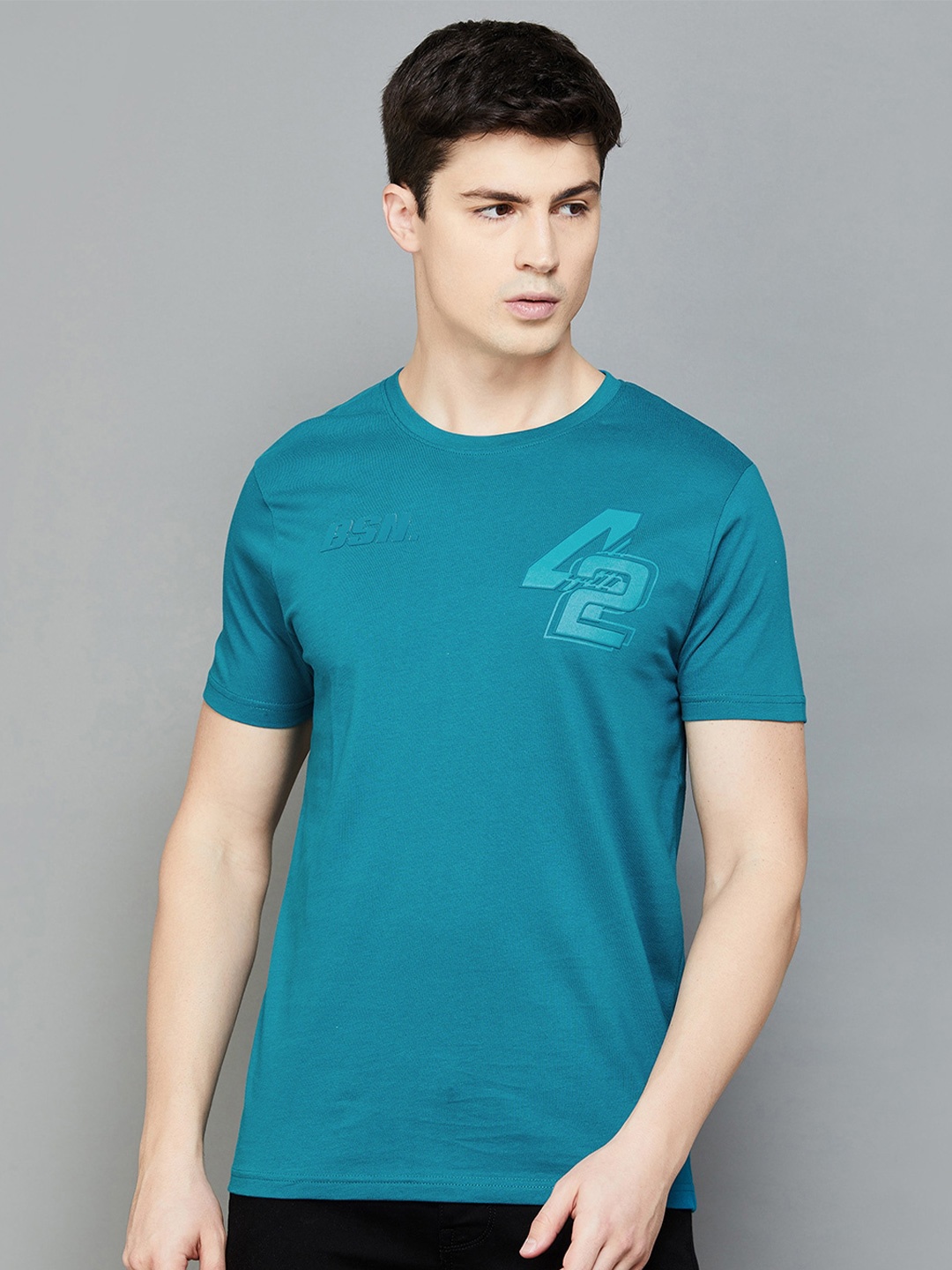 

Bossini Cotton Round Neck Tshirt, Teal