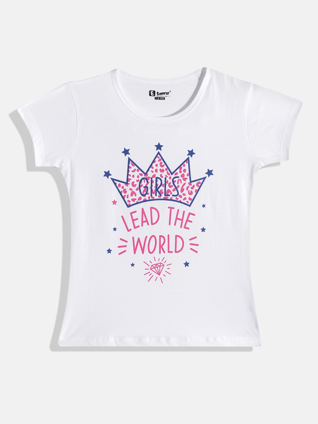 

Eteenz Girls Printed Premium Cotton Top, White