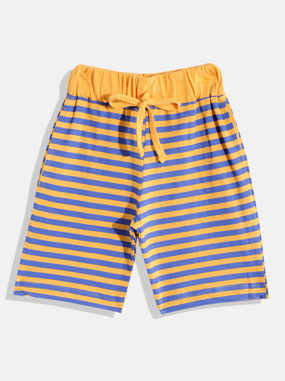 

Eteenz Boys Premium Cotton Striped Regular Shorts, Yellow