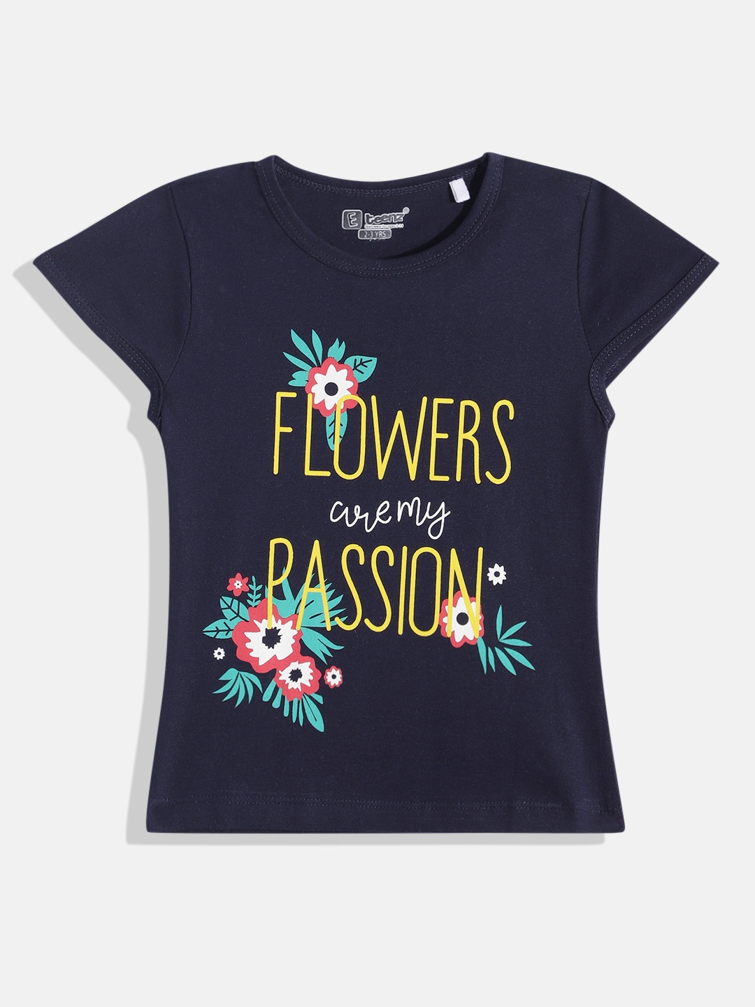

Eteenz Girls Premium Cotton Typography Printed T-shirt, Black