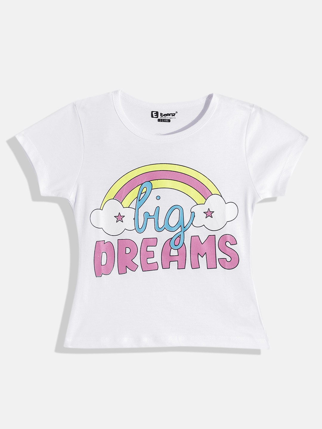 

Eteenz Girls Printed Premium Cotton Top, White
