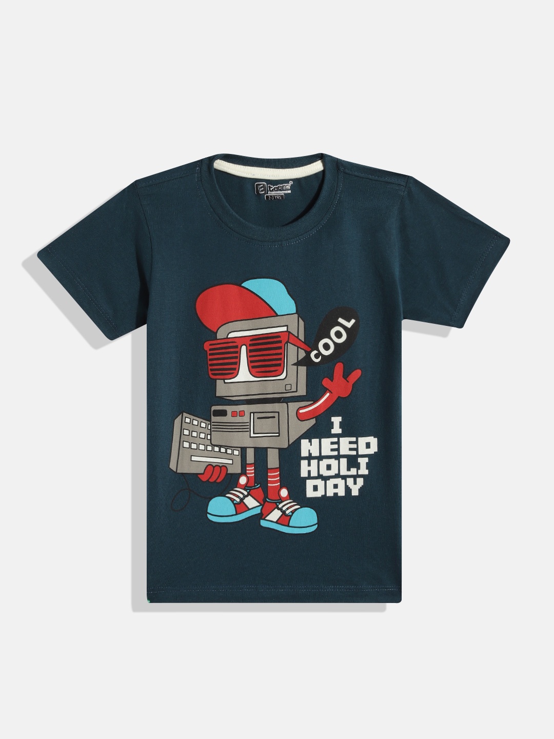 

Eteenz Boys Premium Cotton Graphic Printed T-shirt, Navy blue