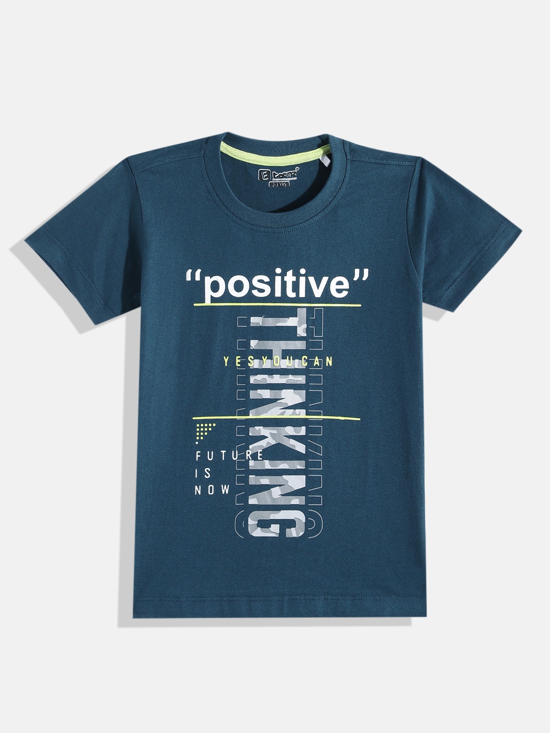 

Eteenz Boys Premium Cotton Typography Printed T-shirt, Teal