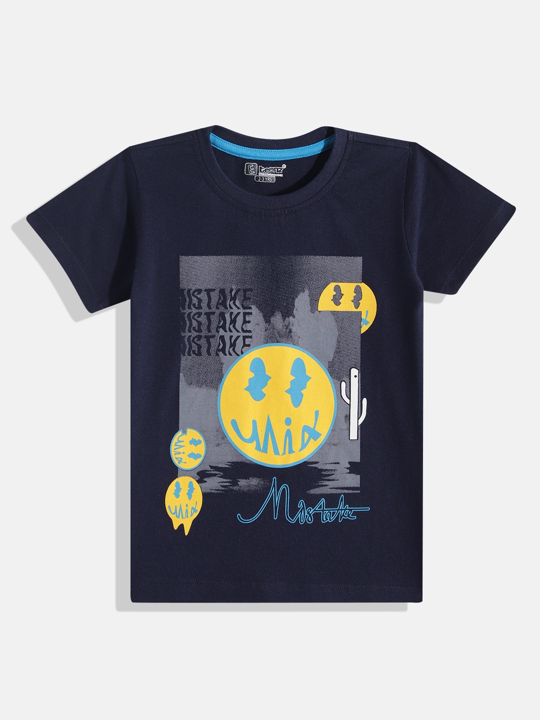 

Eteenz Boys Premium Cotton Graphic Printed T-shirt, Navy blue