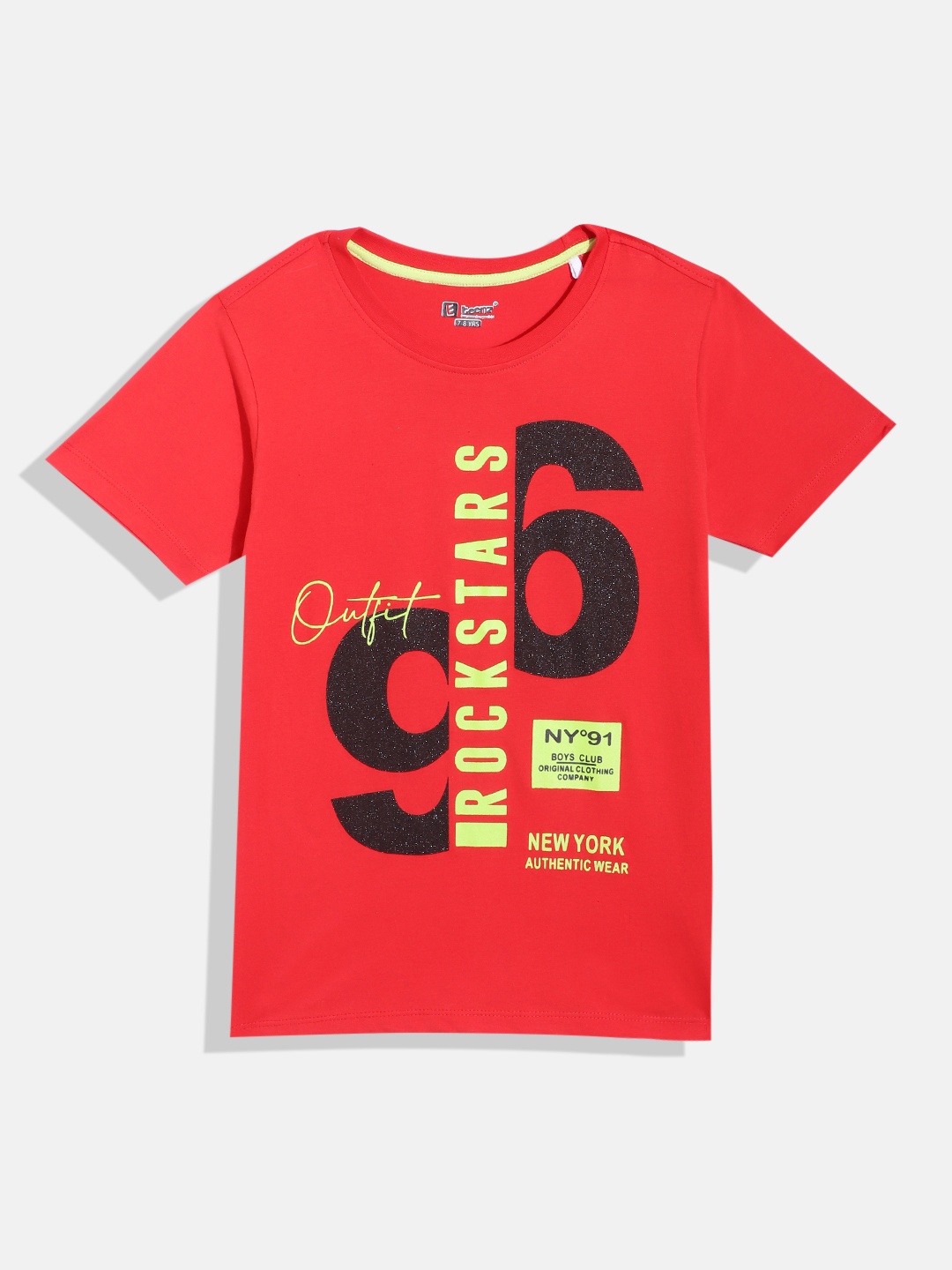

Eteenz Boys Premium Cotton Typography Printed T-shirt, Red