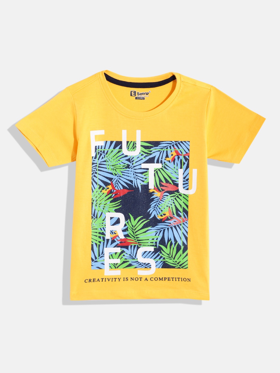 

Eteenz Boys Floral Printed Tropical T-shirt, Yellow