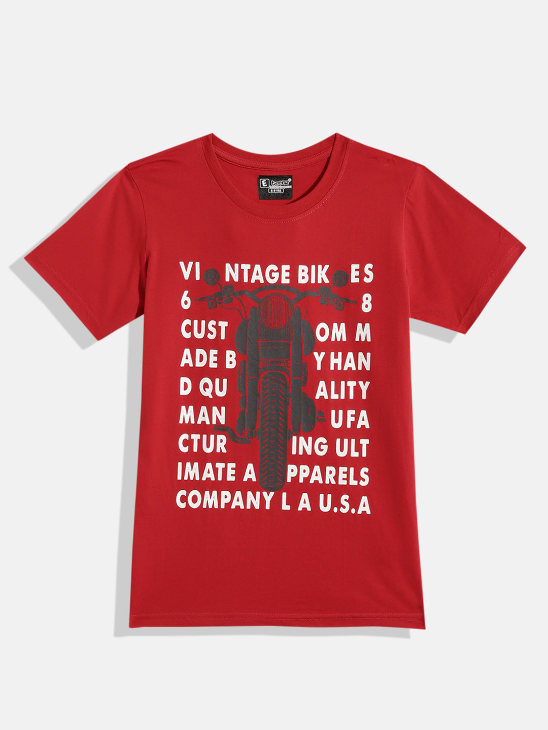 

Eteenz Boys Premium Cotton Typography Printed T-shirt, Red
