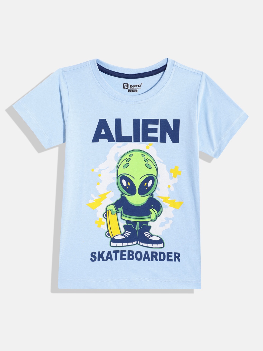 

Eteenz Boys Printed Premium Cotton T-shirt, Blue