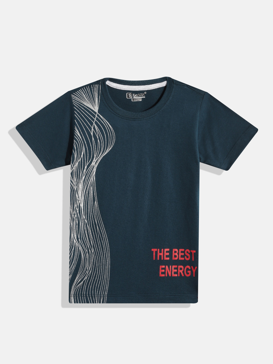 

Eteenz Boys Printed Premium Cotton T-shirt, Teal