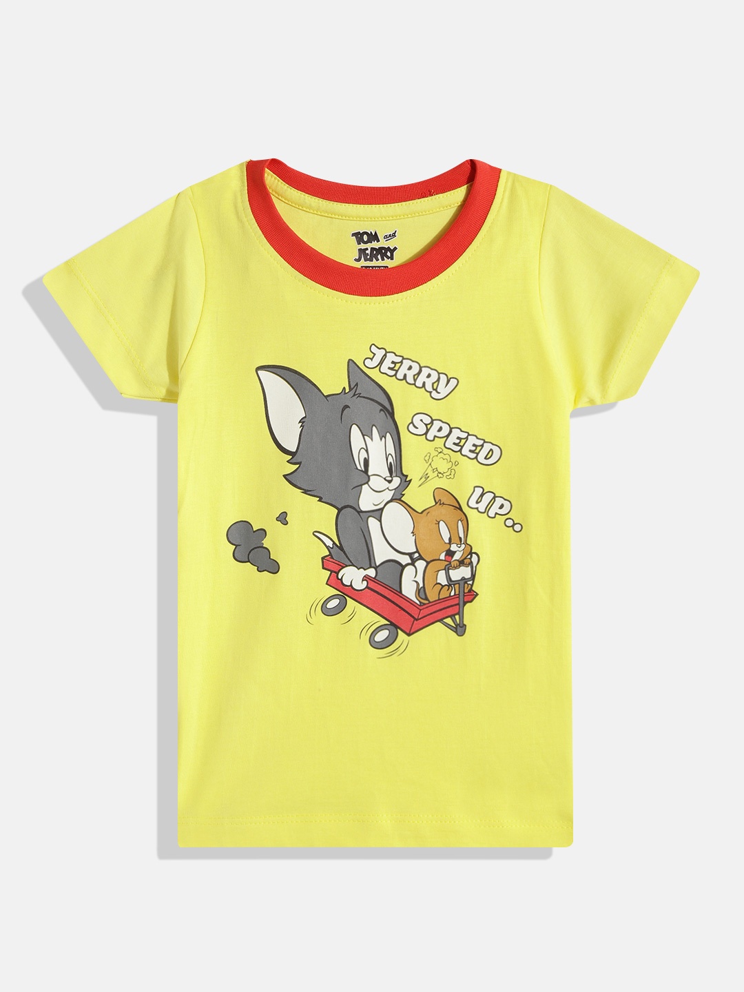 

Eteenz Boys Tom & Jerry Printed Premium Cotton T-shirt, Yellow