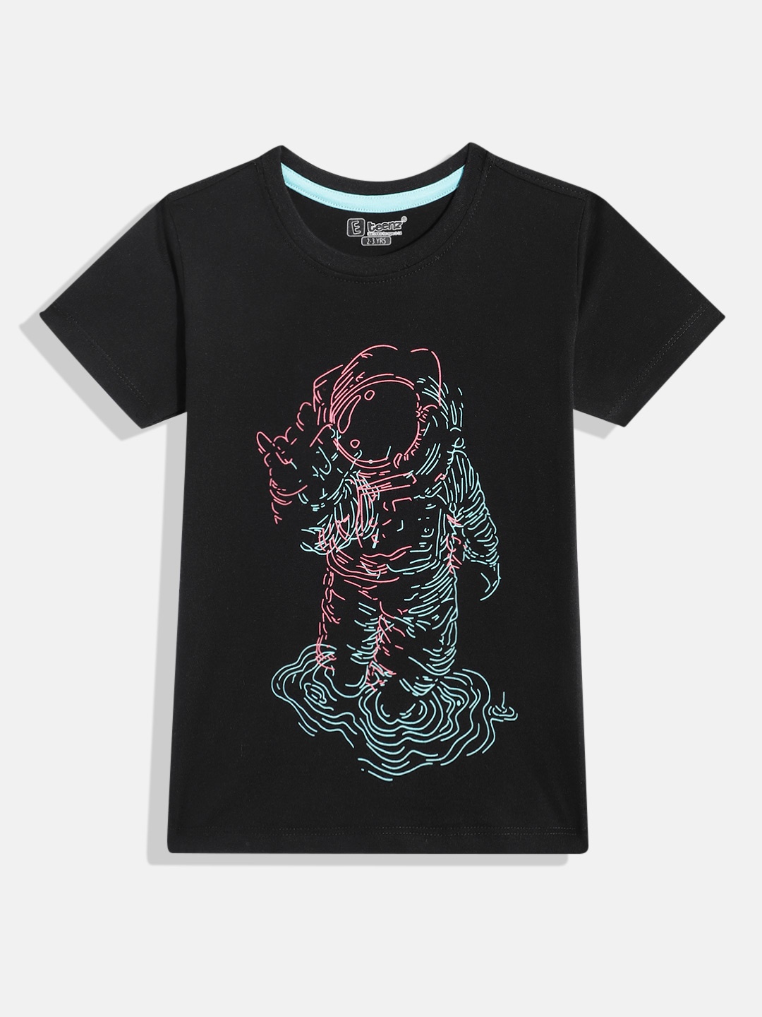 

Eteenz Boys Graphic Printed Premium Cotton T-shirt, Black