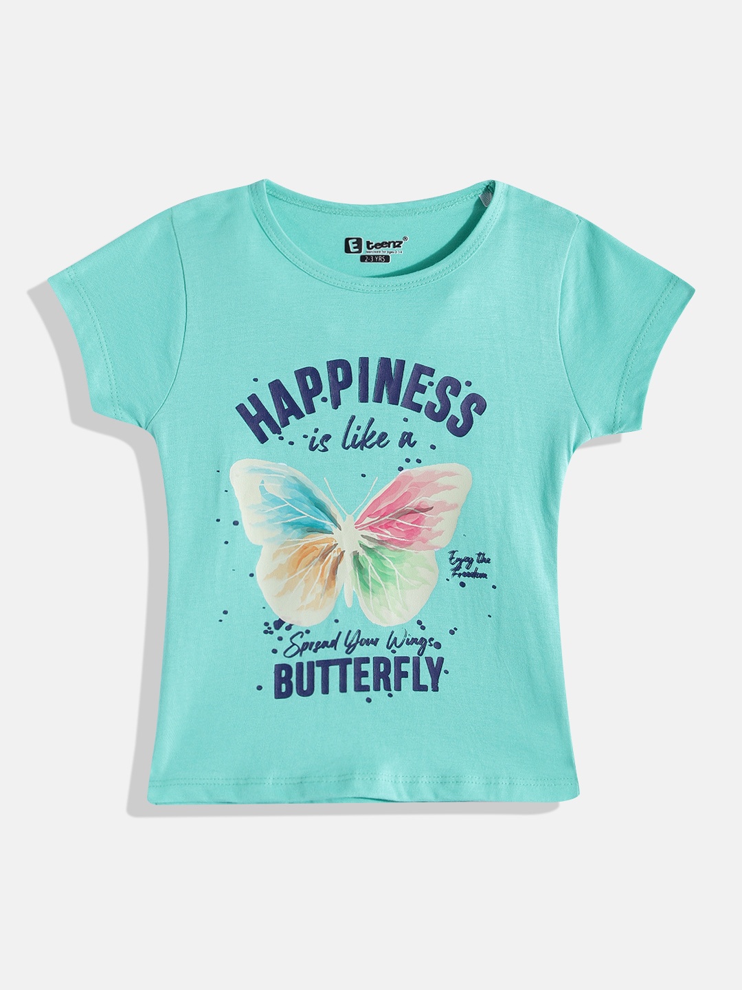 

Eteenz Girls Printed Premium Cotton Top, Sea green