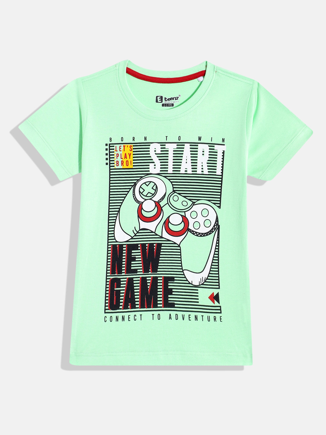 

Eteenz Boys Graphic Printed Premium Cotton T-shirt, Green