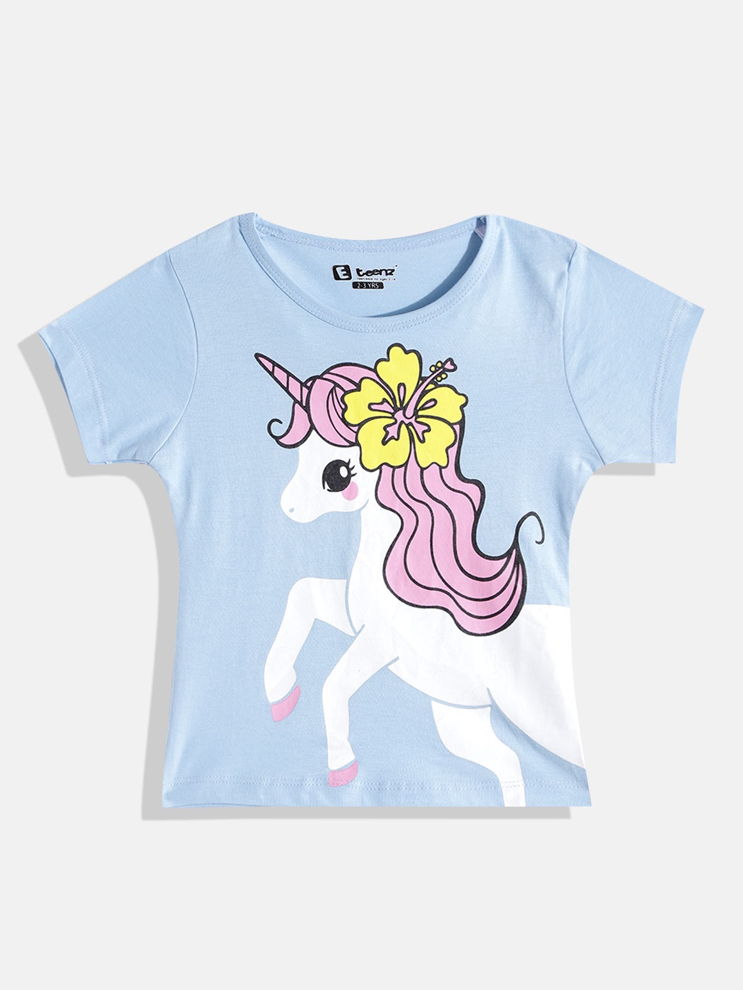 

Eteenz Girls Premium Cotton Graphic Printed T-shirt, Blue