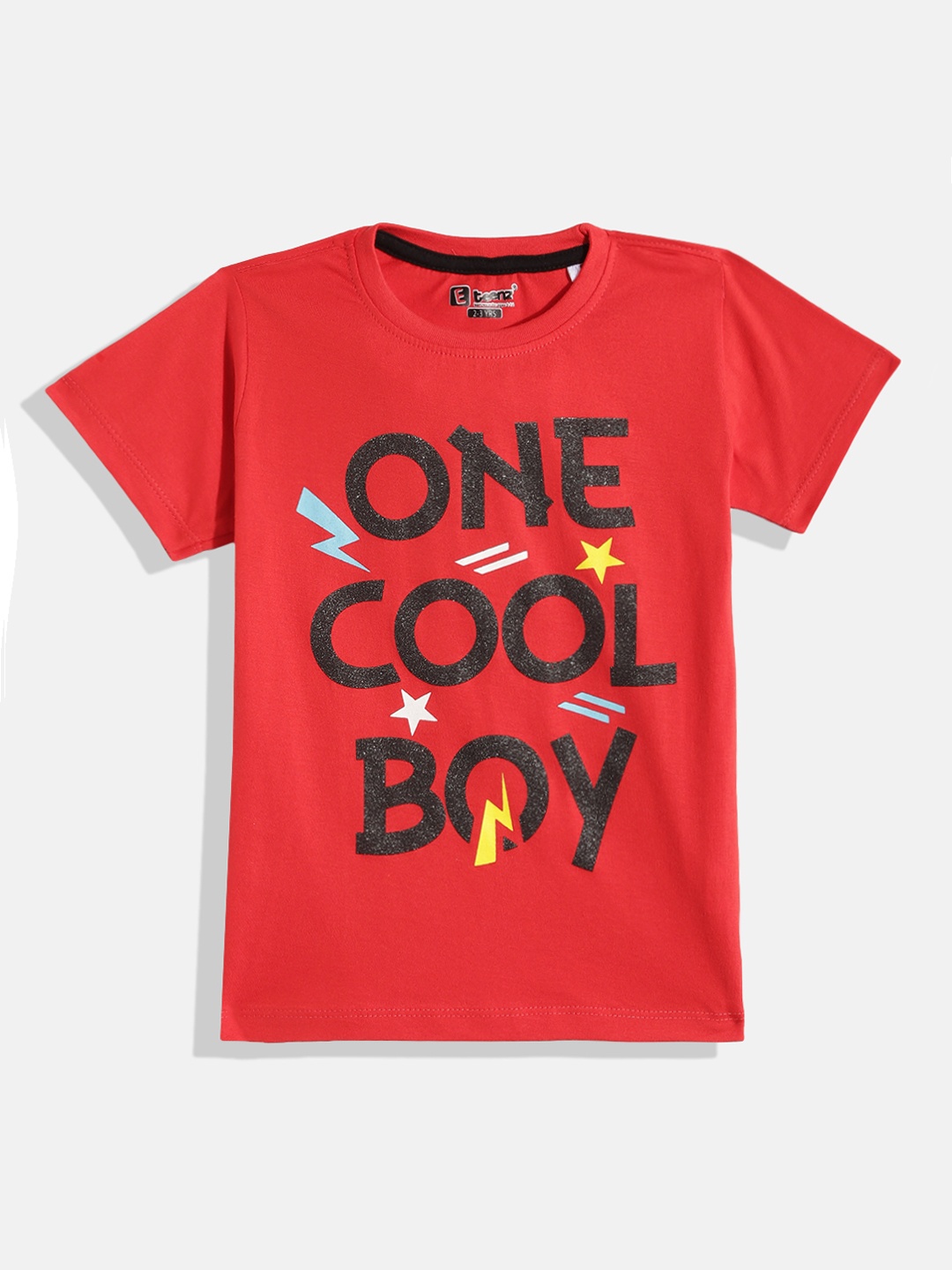 

Eteenz Boys Premium Cotton Typography Printed T-shirt, Red