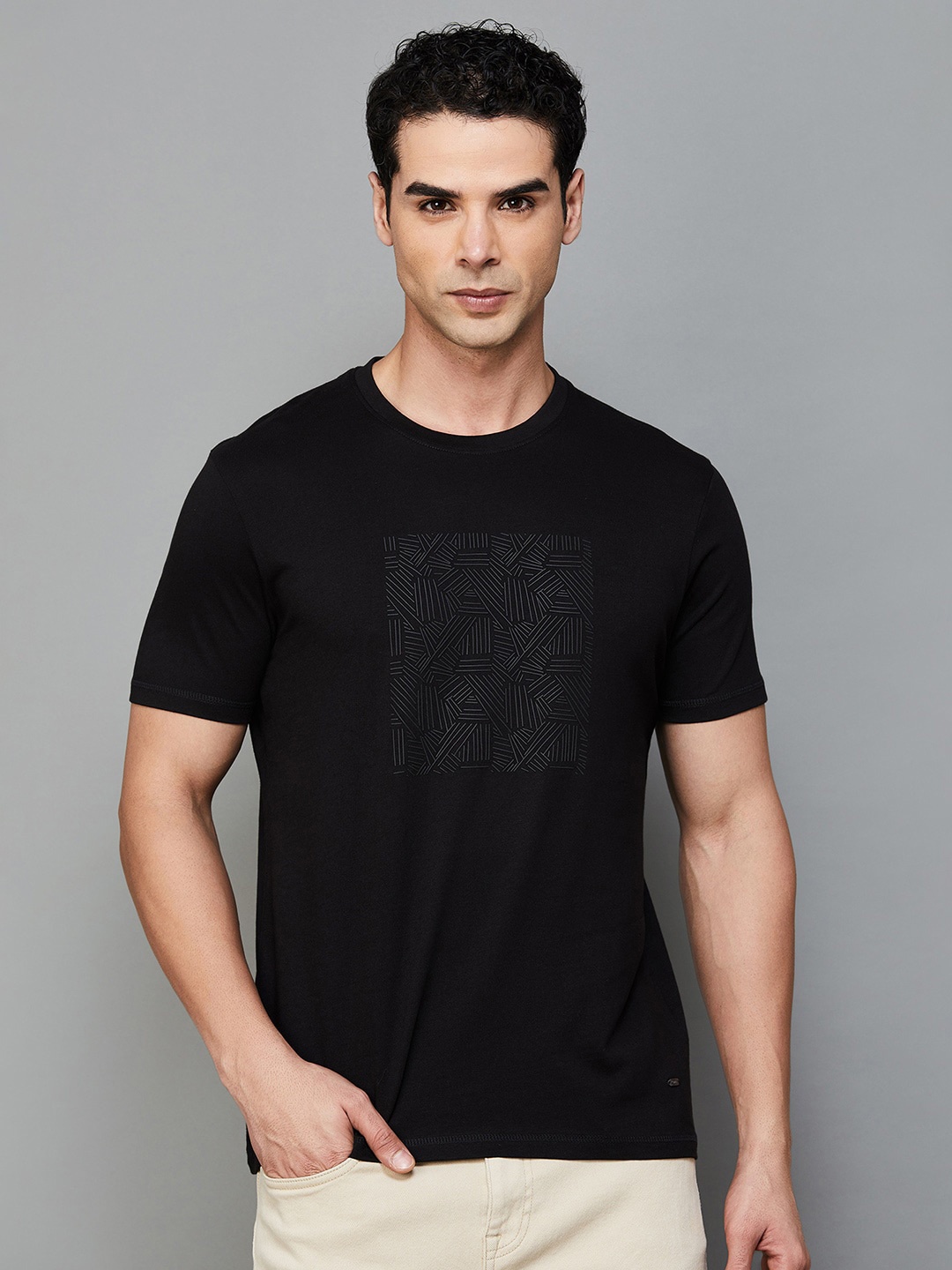 

CODE by Lifestyle Round Neck Cotton Tshirt, Black
