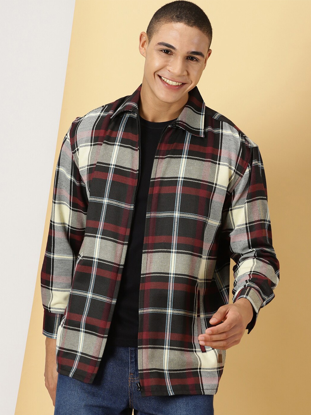 

Thomas Scott Classic Tartan Checks Opaque Checked Cotton Casual Shirt, Grey