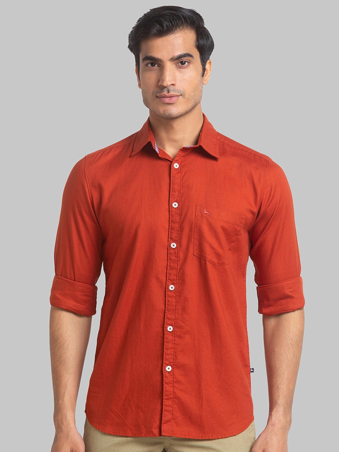 

Parx Slim Fit Opaque Cotton Casual Shirt, Brown