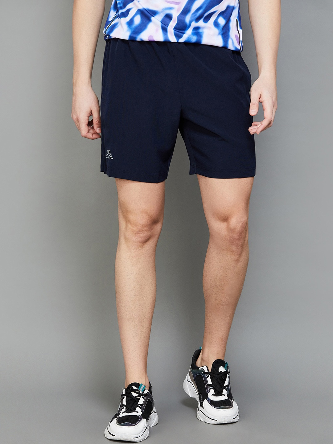 Kappa Men Mid-Rise Sports Shorts, Blue