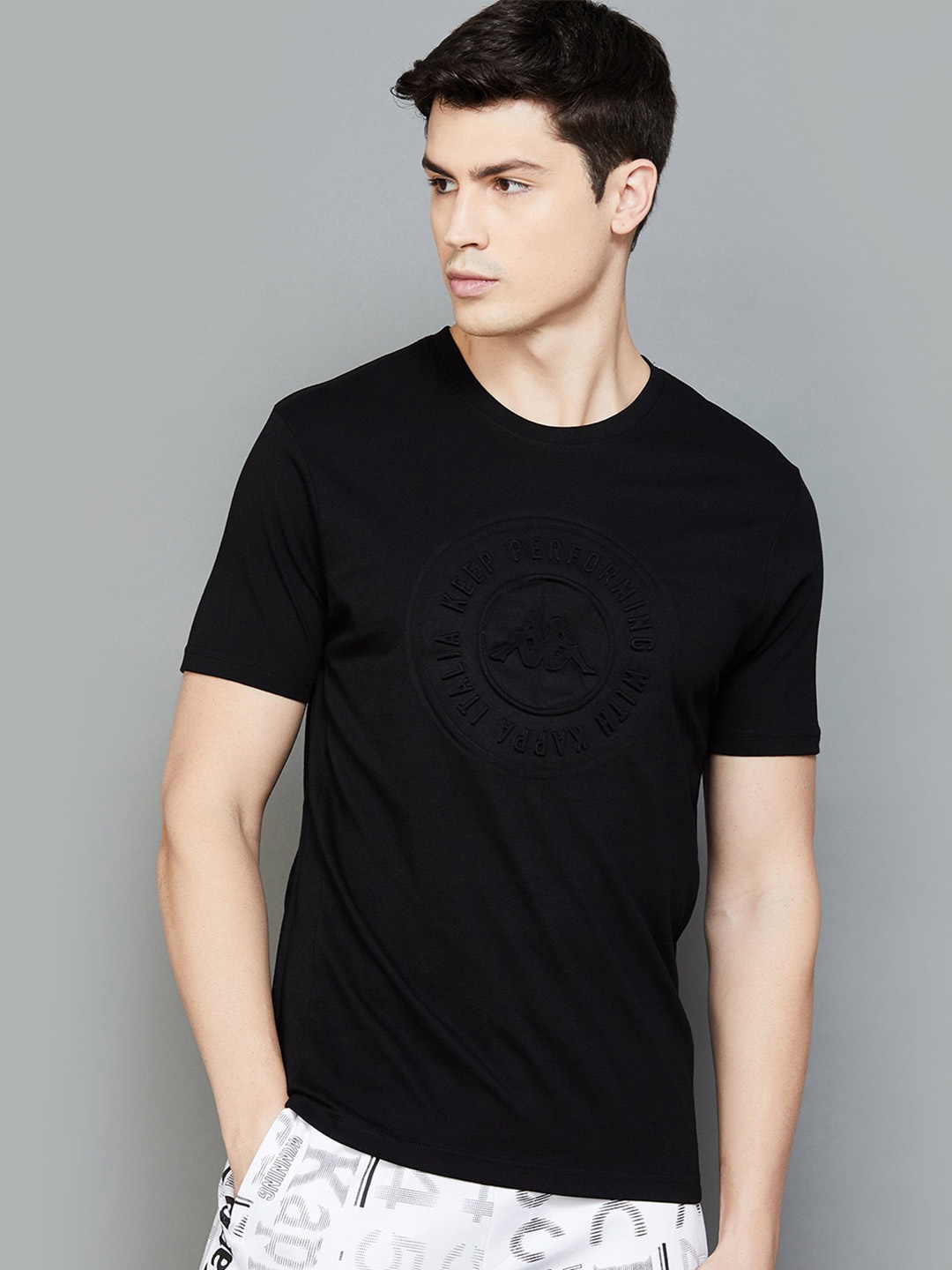 

Kappa Round Neck Cotton T-shirt, Black
