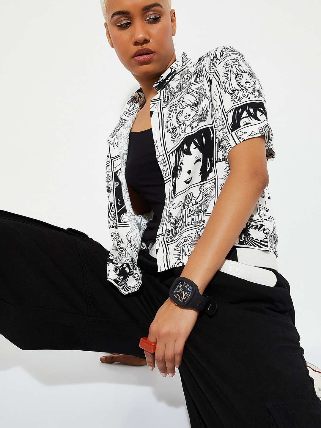 

max URB_N Women Standard Opaque Printed Casual Shirt, Off white