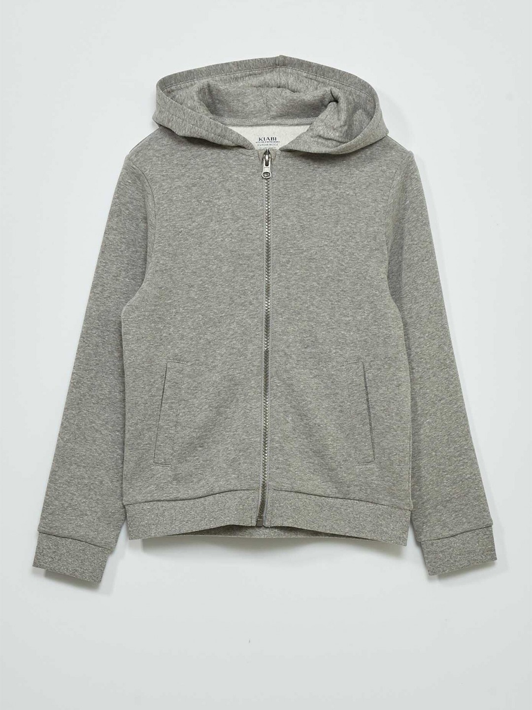 

KIABI Boys Hooded Cotton Front-Open Sweatshirt, Grey