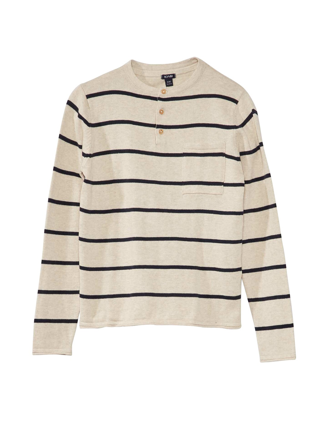 

KIABI Boys Striped Pure Cotton Pullover Sweater, Beige